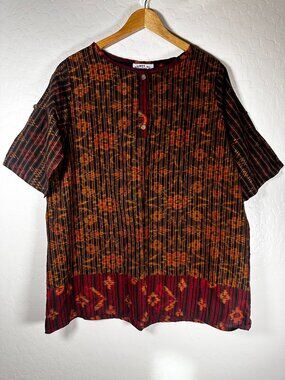 Tienda Ho Indonesian Handcrafted Cotton Boho Artisan Top | One Size